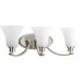 Joy Three Light Bath Vanity in Brushed Nickel