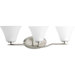 Bravo Three Light Bath Vanity in Brushed Nickel