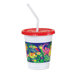 Plastic Kids' Cups with Lids/Straws in Jungle Print