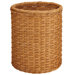 White Round Wicker Wastebasket in Honey