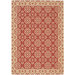 Courtyard Red/Cr&egrave;me Border Rug