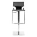 18" Liam Leather Barstool in Black