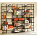 Connections Bookcase with Java Oak Shelves in Powder Coated Black