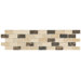 Accent Statements 3" x 12" Brick-Joint Mosaic Decorative Border in Emperador/Crema Marfil/Gold