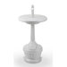 Patio Smokers' Outpost with Table Cigarette Receptacle in White