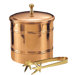 Decor Lined Ice Bucket with Brass Tong