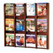 Twelve Magazine Oak and Acrylic Wall Display with Optional Floor Stand