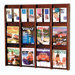 Twelve Magazine and 24 Brochure Oak and Acrylic Wall Display with Optional Floor Stand