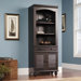 Harbor View Library Bookcase with Doors in Distressed Antiqued Paint
