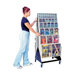 48" Mobile Double Sided Floor Stand Storage Unit with Tip Out Bins