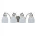 Metropolis Fluorescent Vanity Lightin Brushed Nickel with Satin Etched Glass Shades - Energy Star