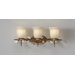Priscilla Three Light Bath Vanity with Gold Luster Glass Shade in Arctic Silver