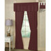 Dark Maroon Check Cotton Window Curtain