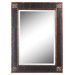 Bergamo Rectangular Beveled Vanity Mirror in Chestnut Brown