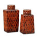 Raisa Container in Distressed Crackled Burnt Orange (Set of 2)