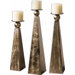 Cesano Mdf and Metal Candle Holder (Set of 3)