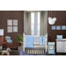 Quilted Circles 3 Piece Crib Bedding Set in Blue and Chocolate