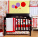 350 Thread Count Sateen Sprinkles 4 Piece Crib Bedding Set in White / Yellow / Red / Lilac
