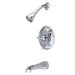 Volume Control Tub and Shower Faucet with Buckingham Cross Handles