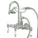 Vintage Three Handle Wall Mount Clawfoot Tub Faucet with Handshower