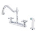 New Orleans Double Handle Centerset Kitchen Faucet with Metal Cross Handles
