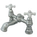 Hot Springs Double Handle Deck Mount Clawfoot Tub Faucet Trim Porcelain Cross Handle