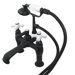 Hot Springs Double Handle Deck Mount Clawfoot Tub Faucet Trim Porcelain Cross Handle