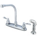 NuWave French Double Handle Centerset High Arch Kitchen Faucet with White Sprayer