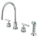 Manhattan Double Handle Single Hole Widespread Kitchen Faucet with Non-Metallic Sprayer