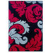 Corfu Floral Black/Red Kids Rug