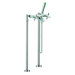 Maxima Double Handle Floor Mount Clawfoot Tub Faucet Trim Cross Handle