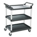 Commercial Economy Plastic Cart, 3-Shelf, 18-5/8W X 33-5/8D X 37-3/4H