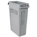 Slim Jim Receptacle with Venting Channels, Rectangular, 23gal, Gray                                                          