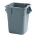 Brute Container, Square, Polyethylene, 40gal, Gray                                                                           