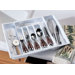 Adjustable Cutlery Tray and Drawer Organizer in White