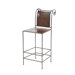 26" Pub Leather and Iron Counter Stool