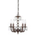 Stacked Glass Ball 5 Light Chandelier