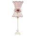 Scroll Glass Ball Table Lamp in Ivory with Pink Scallop Hourglass Shade