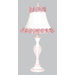 Curvy Candle Table Lamp with Ring of Roses Shade