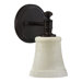  Wall Sconce with Satin Opal Glass in Oiled Bronze