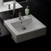 Square Semi Recessed Single Hole Bathroom Sink in White