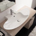 Zefiro 90/R Mensola Wall Mounted Single Hole Bathroom Sink in White