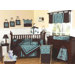 Bella Turquoise Collection 9pc Crib Bedding Set 