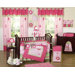 Flower Pink and Green Collection 9pc Crib Bedding Set 
