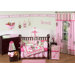 Jungle Friends Girl Baby 9-Piece Crib Bedding Set in Pink and Green
