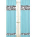 Zebra Turquoise Collection Window Panels 