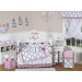 Pink, Black and White Princess 9 Piece Crib Bedding Set