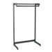 Wide Single Side Garment Rack with Shelf in Black Powder Coat