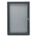Enclosed Fabric Covered Cork Bulletin Board in Gray with Aluminum Frame