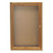 Enclosed Bulletin Board with Oak Frame